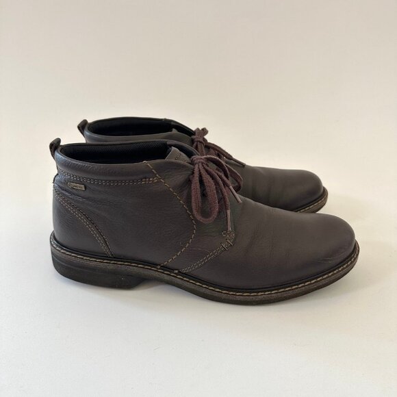 Ecco Mens Goretex Turn Chukka Brown Mid Leather Boots Size EU 44 US 10.5 Lace Up - Picture 8 of 9